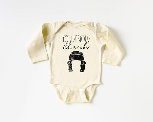 Christmas You Serious Clark Natural Color Baby Bodysuit