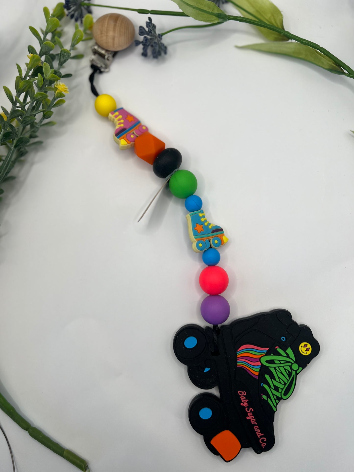 Roller Skate Teether Clip