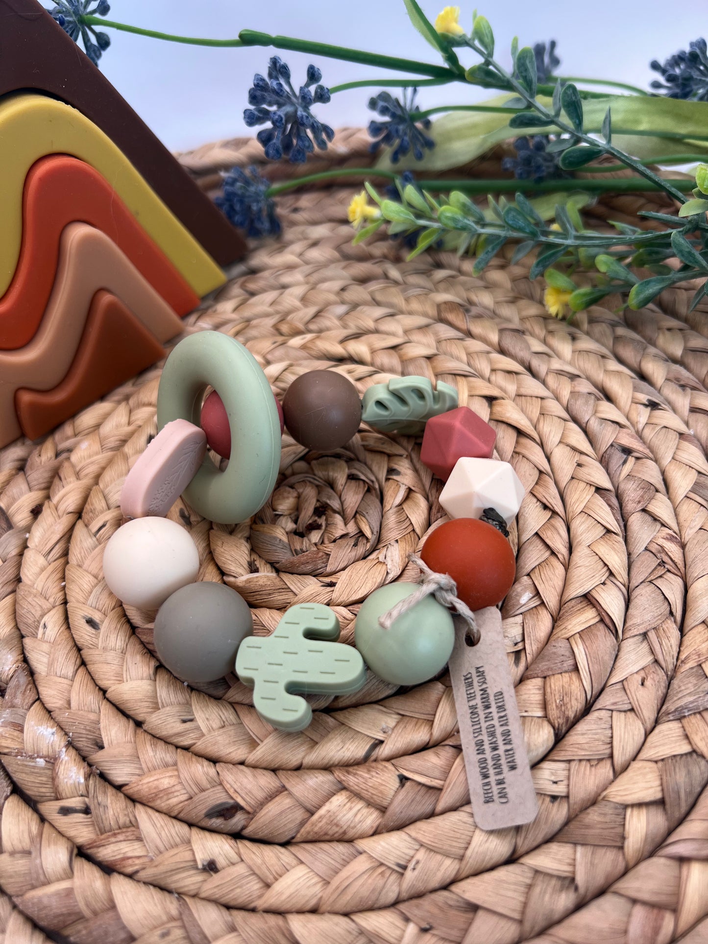 Cactus & Leaf Silicone Teether