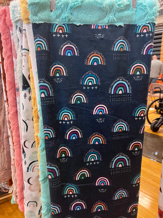 Boho Rainbow Minky Blanket