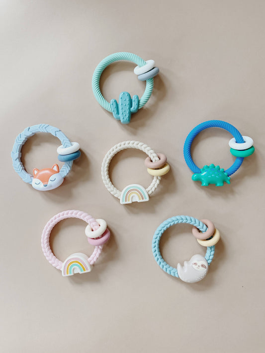 Silicone Teether Rattles - Multiple Options